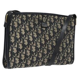 DIOR Trotter Canvas Shoulder Bag Navy